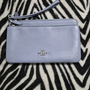 Coach Light Blue Leather Wristlet